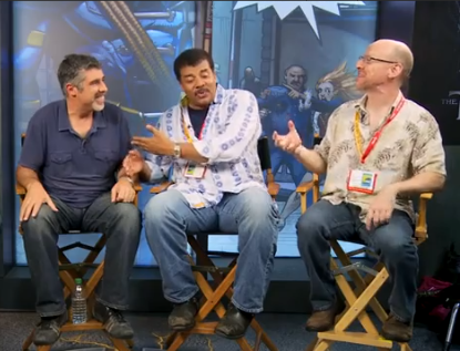 Baba Booey, Neil deGrasse Tyson and Phil Plait at SDCC