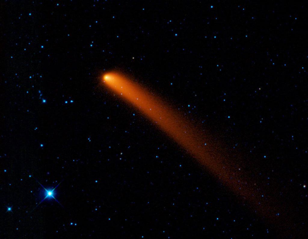 Infrared Image of Comet Siding Spring, taken by WISE. Image credit: NASA/JPL-Caltech/UCLA