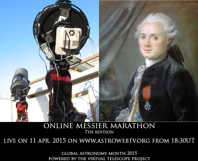 Photo showing information about the 7th Edition of the Online Messier Marathon.