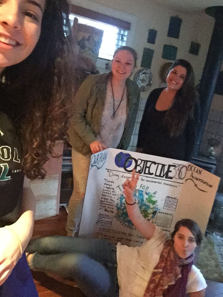 Selfie with members of Objective 350: Clare, Sarah, Emily and Page. Credit: Clare Burhenne.