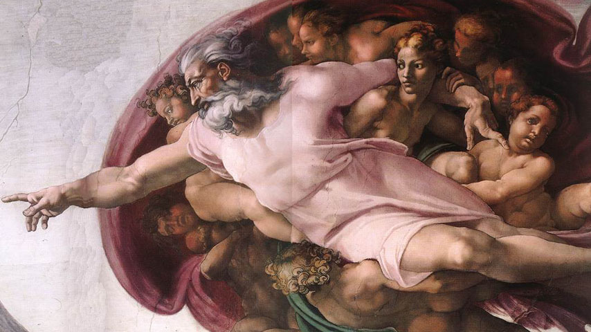Detail from Michelangelo's The Creation of Adam, for the StarTalk Radio Extended Classic Podcast, A Conversation with God.