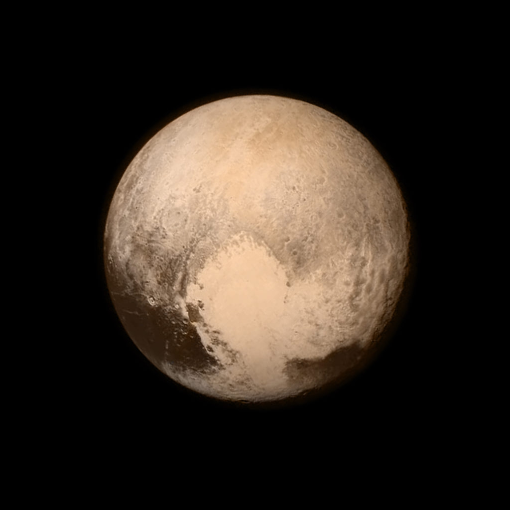 Photo of Pluto's heart, for a post about StarTalk Radio's Valentine's Day Cosmic Queries episode. Credits: NASA/APL/SwRI.