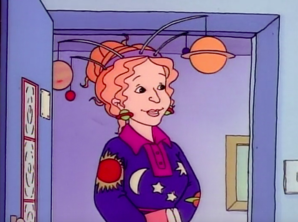 Ms. Frizzle from The Magic School Bus, Season 1 Episode 1, “Gets Lost in Space” Courtesy of Scholastic Entertainment