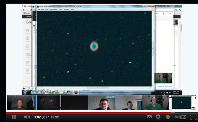 The Ring Nebula from Fraser Crain's Virtual Star Party Goolge Hangout