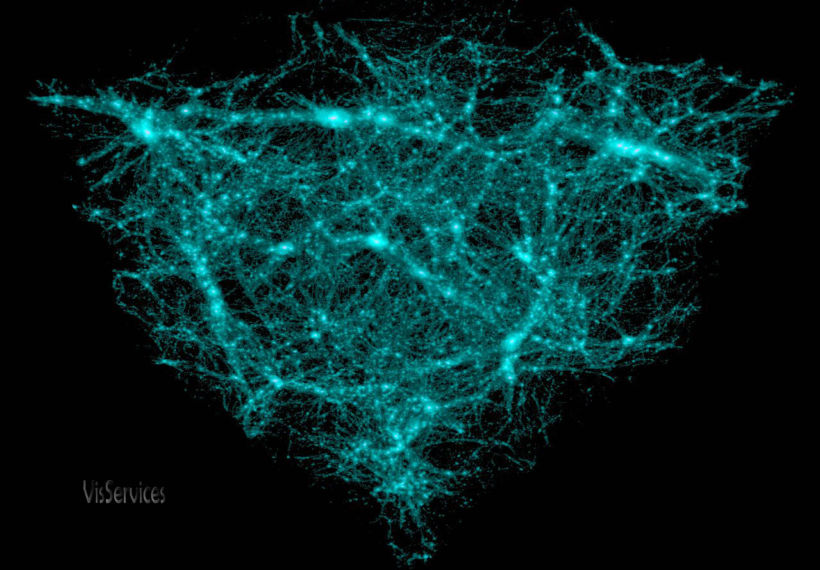 Dark Matter Visualization. Credit: SDSC and NPACI Visualization Services.