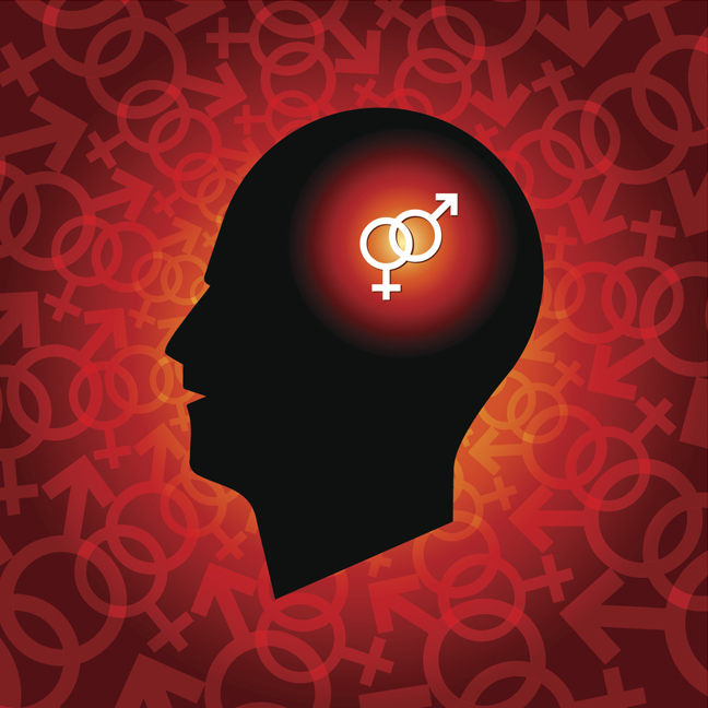 Interlocked Gender Sign in Human Head. Illustration Credit: mahesh14/iStock.