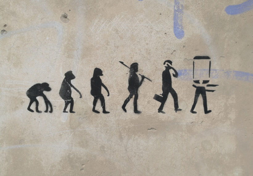 Illustration of the evolution of personal technology, by robypangy/iStock.