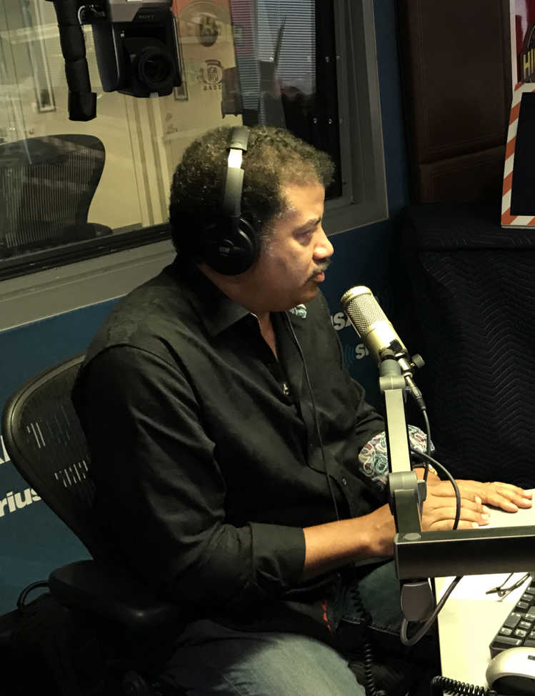 Ben Ratner’s photo of Neil deGrasse Tyson and Chuck Nice in the Sirius XM studio.