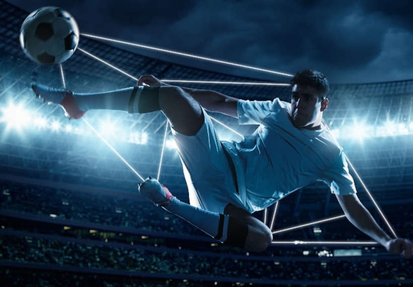Image of a virtual reality soccer player broadcast, courtesy of Beyond Sports.