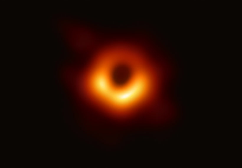 Event Horizon Telescope’s first direct visual image of a black hole in Messier 87, a supergiant elliptical galaxy in the constellation Virgo.