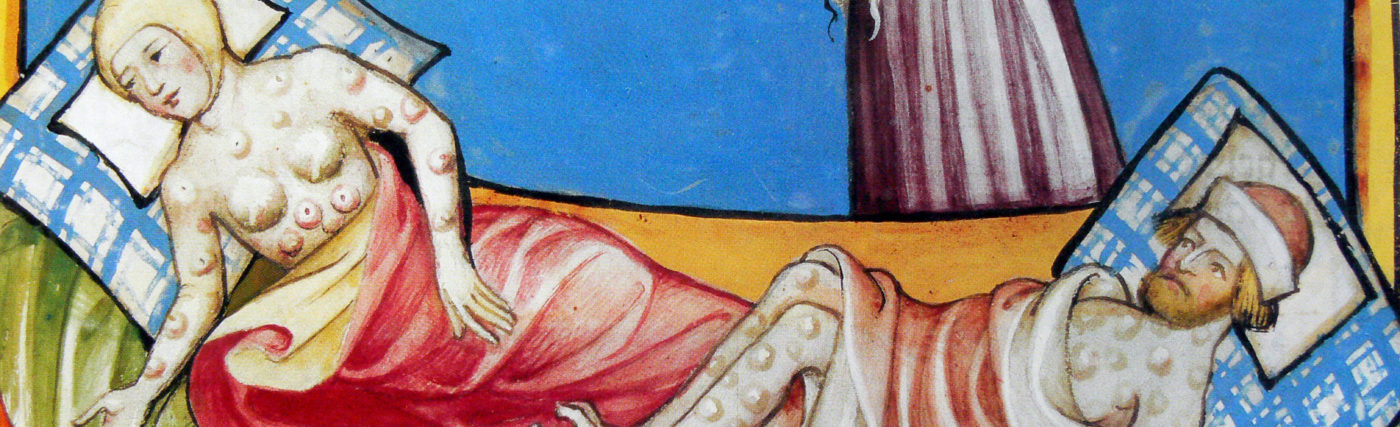 Image from Toggernberg Bible of people suffering from the sixth plague of Eygpt (boils)